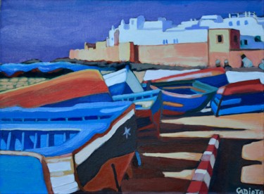 Painting titled "Essaouira" by Christophe Cadiot, Original Artwork, Oil