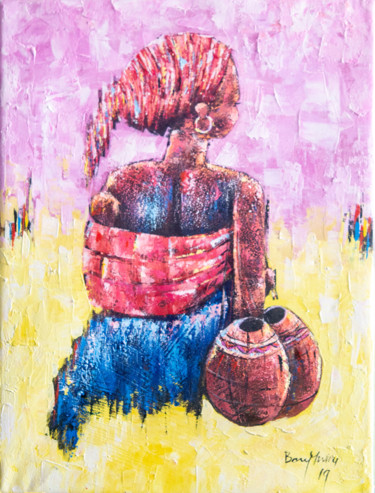 Peinture intitulée "Mama African,Women,…" par Othman Mussa, Œuvre d'art originale, Acrylique