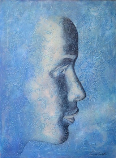 Pittura intitolato "Respiro blu" da Vincenzo Caiella, Opera d'arte originale, Acrilico