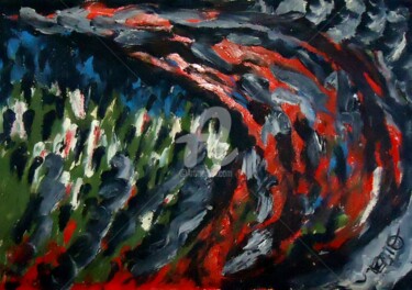 Pintura intitulada "Fogo na plantação /…" por Caio Ricci, Obras de arte originais, Óleo