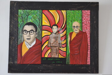 Pintura intitulada "Le Dalaï Lama" por Cako-A, Obras de arte originais, Acrílico