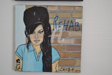 Painting titled "Amy Winehouse" by Cako-A, Original Artwork, Acrylic