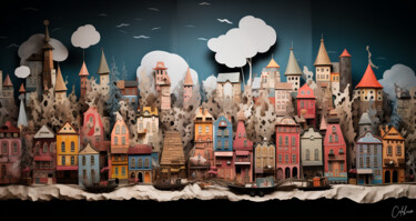 Arte digitale intitolato "Paper-Cut Memories" da Calahaan, Opera d'arte originale, Modellazione 3D