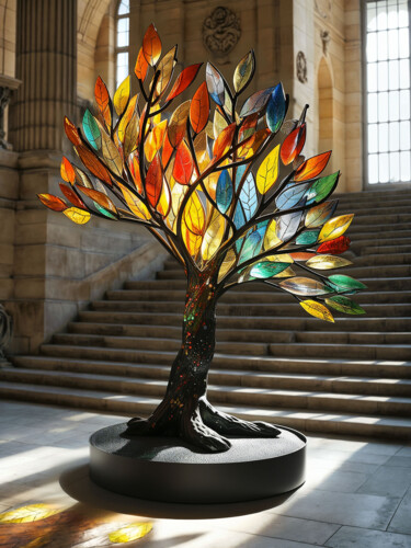 数字艺术 标题为“Branches et Métal” 由Calahaan, 原创艺术品, 2D数字工作