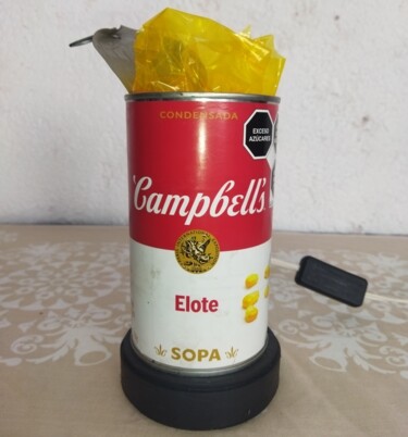 Skulptur mit dem Titel "Campbells Lamps" von Calavera Estudio Dgo Mx, Original-Kunstwerk, Edelstahl