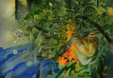 Painting titled "Brave new world" by Jorge Calero, Original Artwork, Acrylic