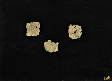Feuille d'or sur céramique Peinture intitulée "Feuille d'or sur cé…" par Sandrine Bollaert (CALIZ), Œuvre d'art originale, Peinture vitrail