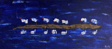 Pittura intitolato "LES 7 AMIS" da Sandrine Bollaert (CALIZ), Opera d'arte originale, Olio Montato su Telaio per barella in…