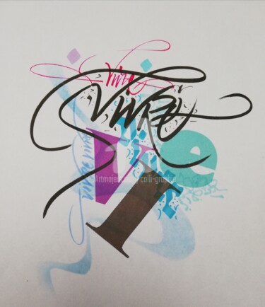 Drawing titled "Vie" by Calli-Style, Original Artwork, Ink