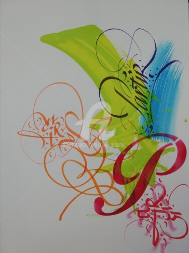 Рисунок под названием "Partir" - Calli-Style, Подлинное произведение искусства, Чернила