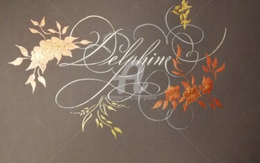 Desenho intitulada "Delphine 1" por Calli-Style, Obras de arte originais, Tinta