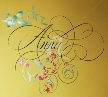 Dessin intitulée "Anna" par Calli-Style, Œuvre d'art originale, Encre