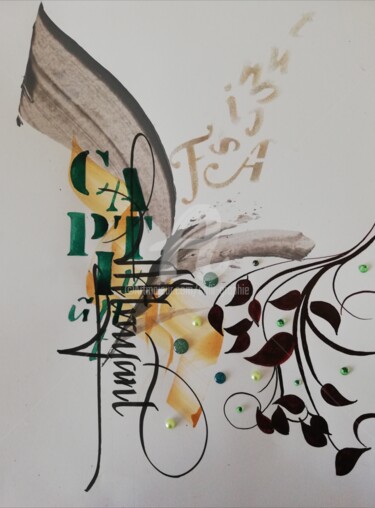 Zeichnungen mit dem Titel "Captivant" von Calli-Style, Original-Kunstwerk, Tinte