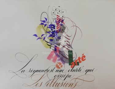 Рисунок под названием "Clarté" - Calli-Style, Подлинное произведение искусства, Чернила