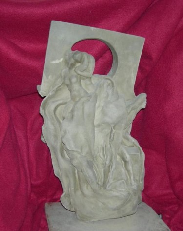 Sculpture titled "LOVERS Sculpture" by Calvin Albert, Original Artwork, Terra cotta