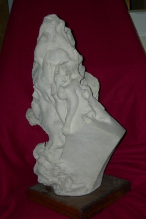 Sculpture titled "CASCADING Sculpture" by Calvin Albert, Original Artwork, Terra cotta