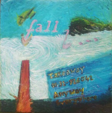 Картина под названием "Fall, Takeaway" - João Camacho, Подлинное произведение искусства, Акрил Установлен на artwork_cat.