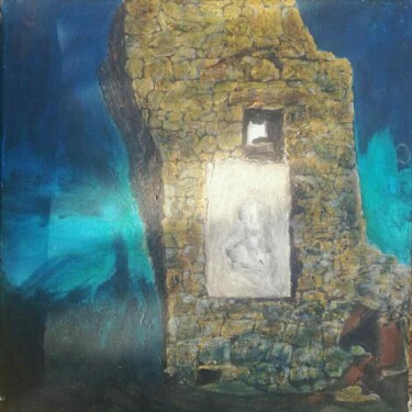 Painting titled "A torre" by João Camacho, Original Artwork, Acrylic Mounted on Wood Stretcher frame