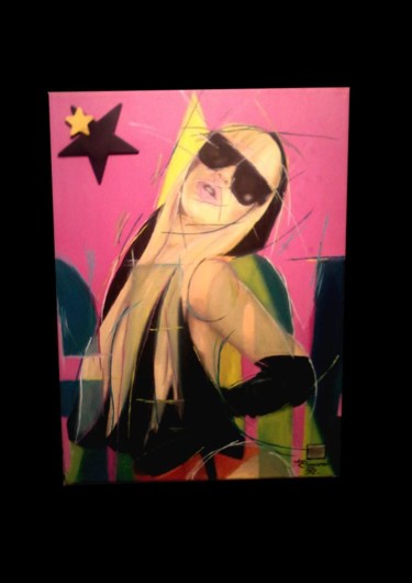 Painting titled "Lady GAGA Popink" by Jon Camaron, Original Artwork