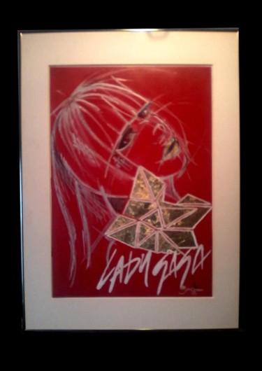 Peinture intitulée "Lady GAGA Blood gold" par Jon Camaron, Œuvre d'art originale
