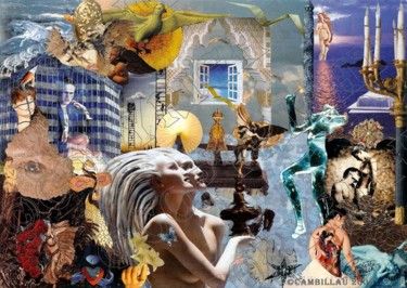 Collages intitolato "PSYCHE" da Laurence Cambillau, Opera d'arte originale