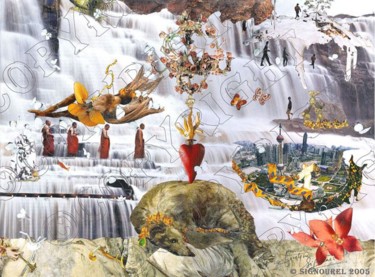 Collages intitulée "PUR INSTANT" par Laurence Cambillau, Œuvre d'art originale
