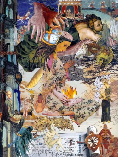 Collages intitulée "PRIEURA" par Laurence Cambillau, Œuvre d'art originale
