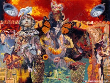 Collages intitolato "EXTASE" da Laurence Cambillau, Opera d'arte originale