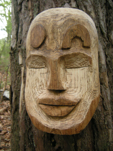 Skulptur mit dem Titel "Manoa" von Cambrousse, Original-Kunstwerk, Holz