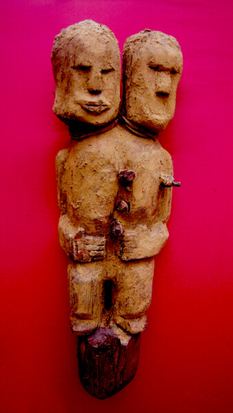 Γλυπτική με τίτλο "voodoo # 34" από Cambrousse, Αυθεντικά έργα τέχνης, Ξύλο