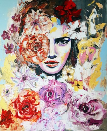 Painting titled "Lilly" by Camelia Berberich, Original Artwork, Acrylic