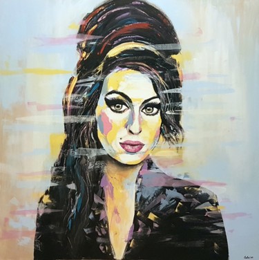 Malerei mit dem Titel "Amy Winehouse" von Camelia Berberich, Original-Kunstwerk, Acryl