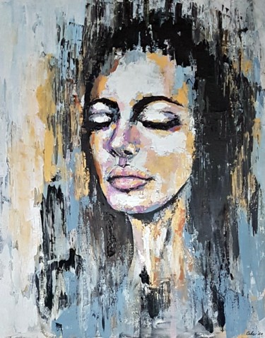 Malerei mit dem Titel "Gina" von Camelia Berberich, Original-Kunstwerk, Acryl