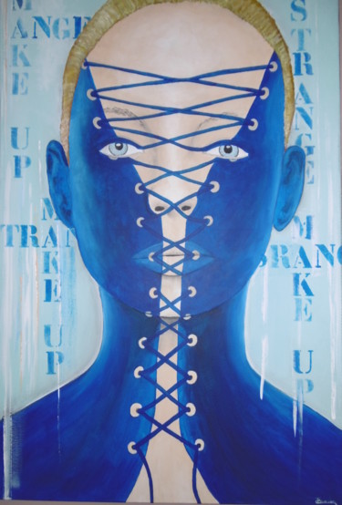 Painting titled "make-up-strange" by Fabrice Camier, Original Artwork, Acrylic