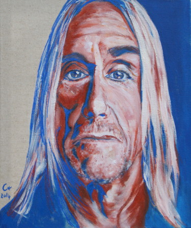 Painting titled "Iggy Pop" by Camille Carreau, Original Artwork, Acrylic