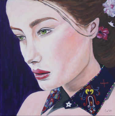 Painting titled "Madame rêve" by Camille Carreau, Original Artwork, Acrylic