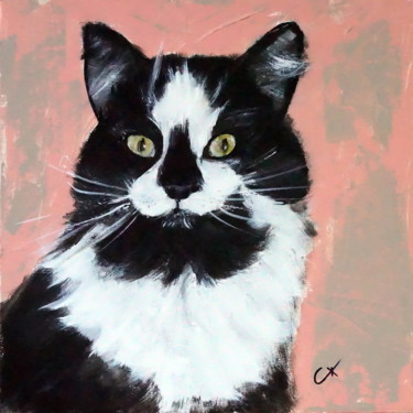 Painting titled "cat I" by Camille Carreau, Original Artwork, Acrylic