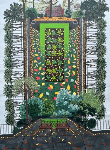 Painting titled "Millbank garden, Lo…" by Camille Castillon, Original Artwork, Acrylic