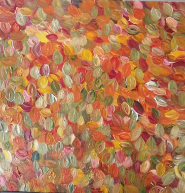Peinture intitulée "Tapis de feuilles" par Camille Escalle, Œuvre d'art originale, Acrylique
