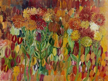 Peinture intitulée "Chant des fleurs" par Camille Escalle, Œuvre d'art originale, Acrylique