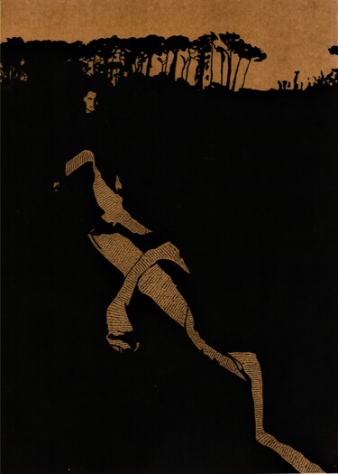 Dessin intitulée "l'échappée" par Camille Escudero, Œuvre d'art originale, Encre
