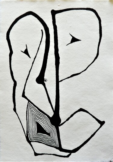 Drawing titled "Extrait 11" by Camille Escudero, Original Artwork, Ink