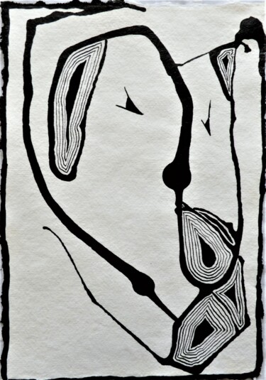 Drawing titled "Extrait 21" by Camille Escudero, Original Artwork, Ink