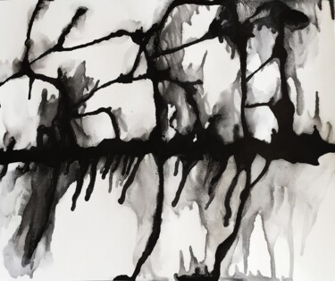 Drawing titled "Talus et ravines #4" by Camille Escudero, Original Artwork, Ink