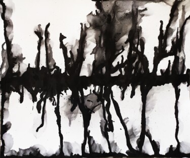 Drawing titled "Talus et ravines #6" by Camille Escudero, Original Artwork, Ink