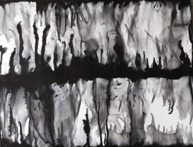 Tekening getiteld "Talus et ravines #9" door Camille Escudero, Origineel Kunstwerk, Inkt