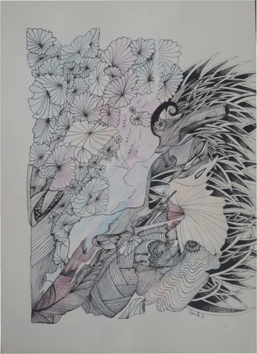 Drawing titled "Duality" by Camille Geraldes, Original Artwork, Ink