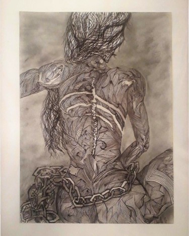 Dibujo titulada "Sans titre" por Camille Geraldes, Obra de arte original, Tinta