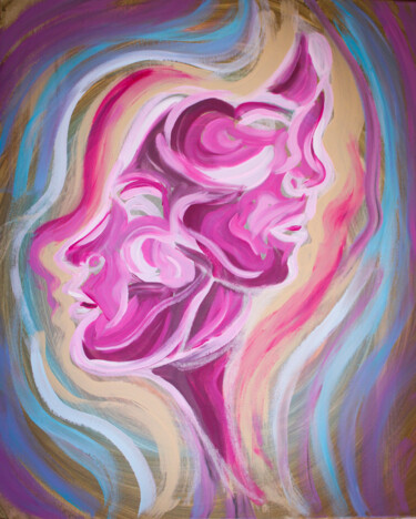 Painting titled "Janus" by Camille Groll, Original Artwork, Acrylic