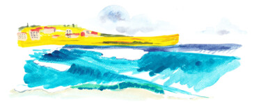 「Bondi Beach view」というタイトルの絵画 Cmhによって, オリジナルのアートワーク, 水彩画